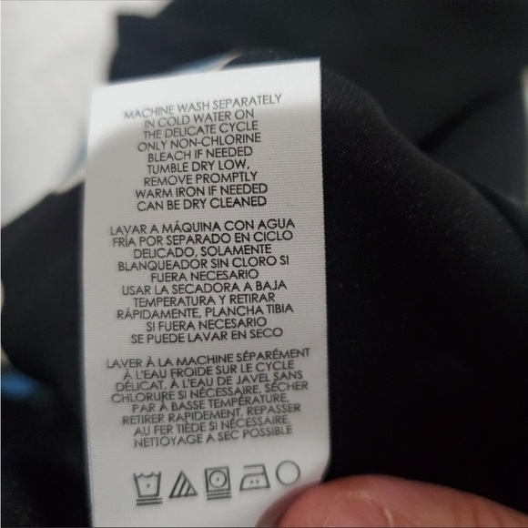 CAbi Fiore Black Floal Tunic Top Short Sleeve V-neck Pullover Semi Sheer - Picture 6 of 7